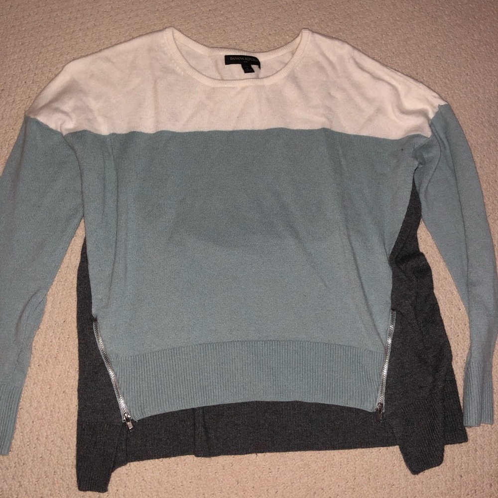 Banana Republic Crop/Midi Soft Tri-Color Sweater